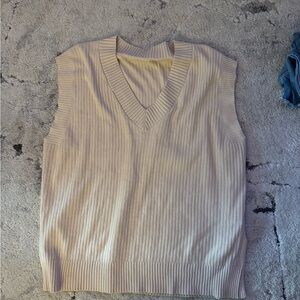 Sleeveless Cream Sweater Vest